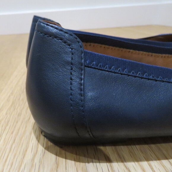 VIONIC Caroll Leather Comfort Slip On Ballet Flats Shoes in Navy - Size US 8 - Picture 9 of 13